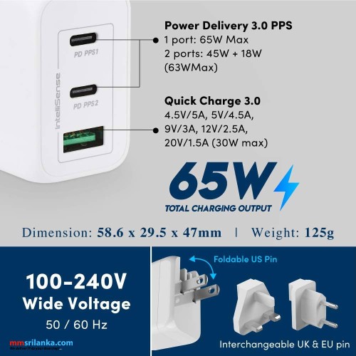 Prolink 65W 3-Port GaN Charger 